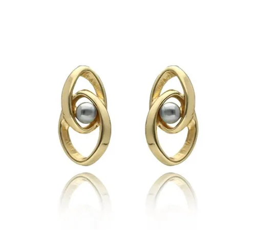 Kolczyki Yvon Gold Z Szarą...