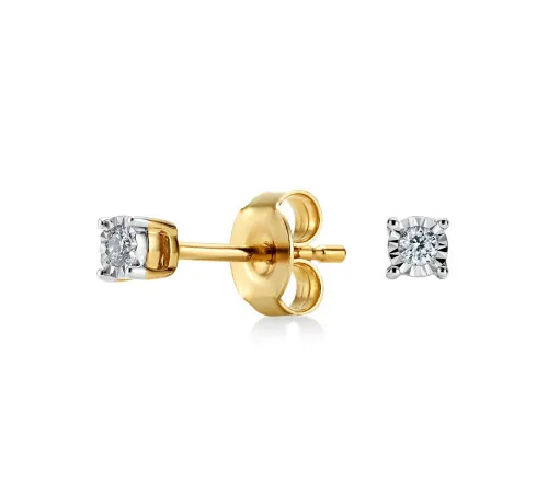 Złote Kolczyki Sztyfty Z...