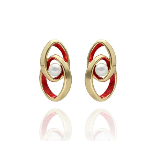 Kolczyki Yvon Gold And Red...
