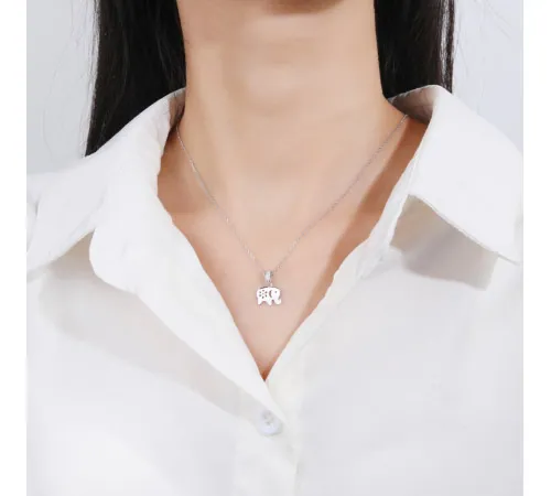 Naszyjnik Srebrny Ze Słonikiem