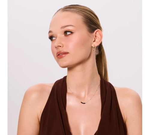 Naszyjnik Złoty Z Czarnymi...