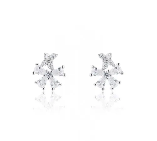 Kolczyki Srebrne Kwiatki Z...