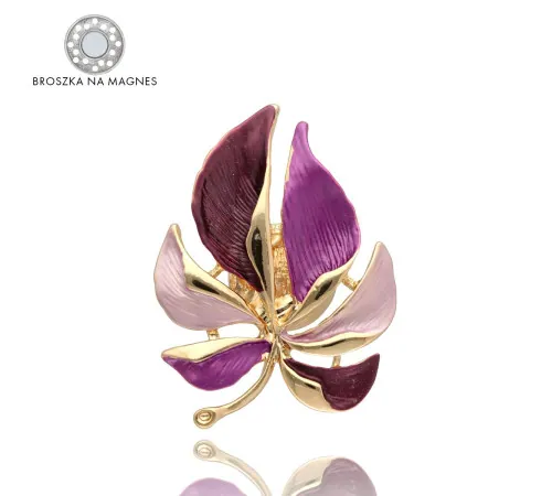 Broszka Yvon Gold Fioletowy...