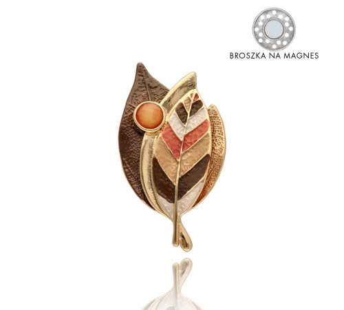 Broszka Yvon Gold Brązowe...