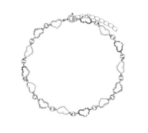 Bransoletka Srebrna Serca