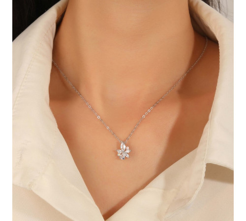 Naszyjnik Srebrny Kwiatek Z...