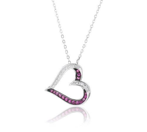 Naszyjnik Srebrny Serce Z...