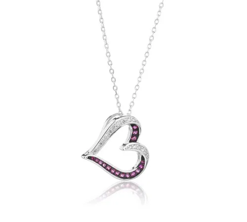 Naszyjnik Srebrny Serce Z...