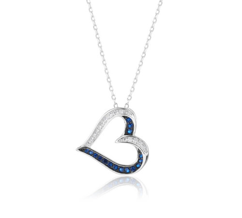 Naszyjnik Srebrny Serce Z...