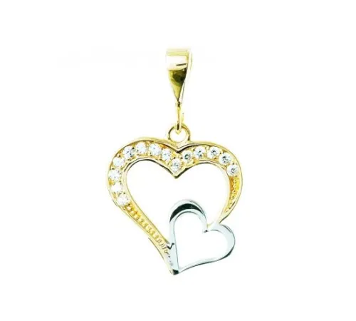 Zawieszka Złota Dwa Serca Z...