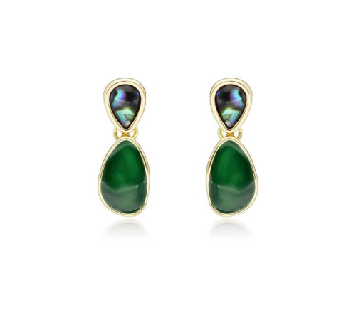 Kolczyki Yvon Gold Green...