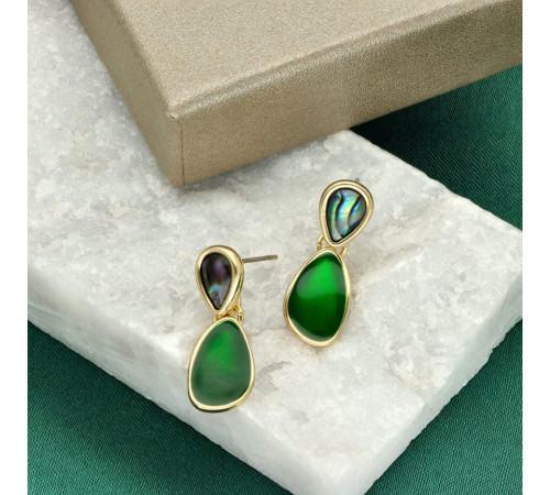 Kolczyki Yvon Gold Green...