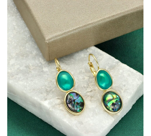 Kolczyki Yvon Gold Green...