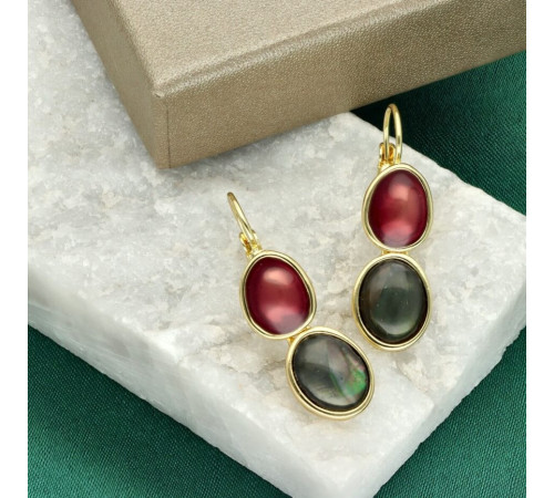 Kolczyki Yvon Gold Red...