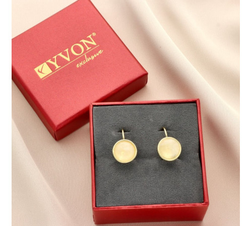 Kolczyki Yvon Gold Z Jadeitem