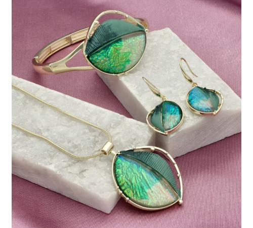 Naszyjnik Yvon Gold Mira Green