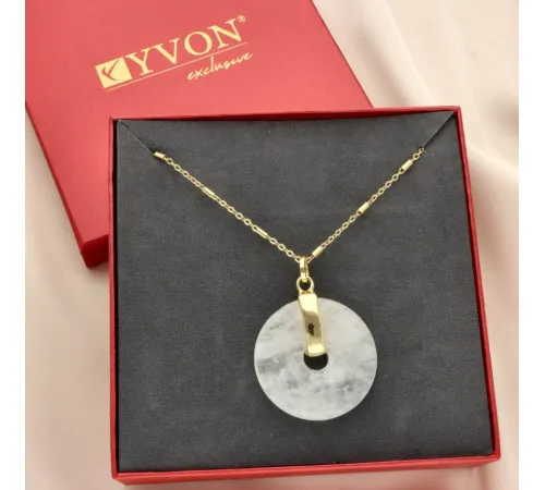 Naszyjnik Yvon Gold Z Jadeitem