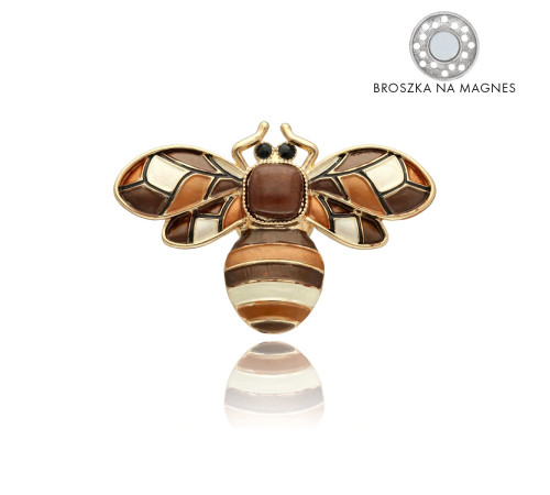 Broszka Yvon Gold Brązowy Owad